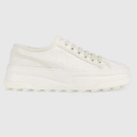 Gucci Unisex GG Sneaker White Original GG Canvas Rubber Sole Interlocking G Flat (4)