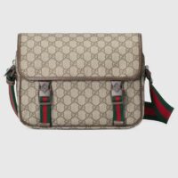 Gucci Unisex Jumbo GG Messenger Bag Beige Ebony GG Supreme Interlocking G Leather (2)