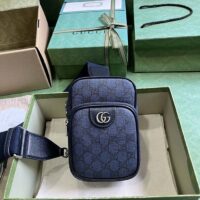 Gucci Unisex Ophidia GG Mini Bag Blue Dark Blue GG Supreme Canvas Double G (1)