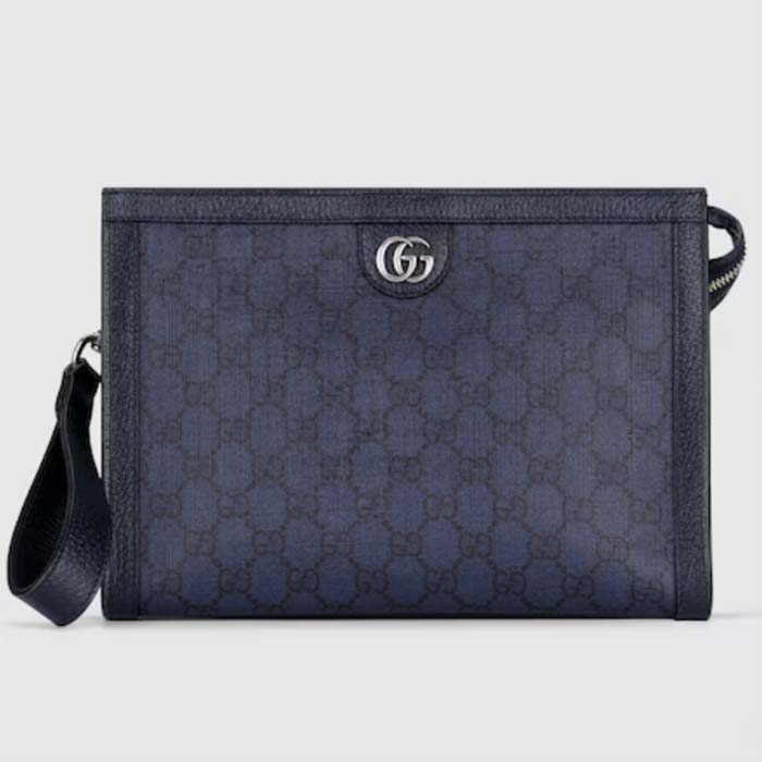 Gucci Unisex Ophidia GG Pouch Blue Dark Blue GG Supreme Canvas Double G