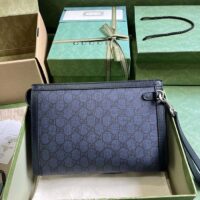 Gucci Unisex Ophidia GG Pouch Blue Dark Blue GG Supreme Canvas Double G (1)