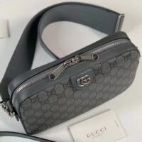 Gucci Unisex Ophidia GG Shoulder Bag Grey Black GG Supreme Canvas Double G (6)