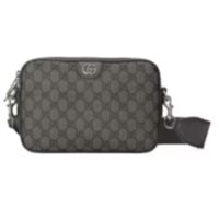 Gucci Unisex Ophidia GG Shoulder Bag Grey Black GG Supreme Canvas Double G (6)