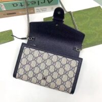 Gucci Women Dionysus GG Mini Chain Wallet Beige Blue GG Supreme Canvas Leather (6)