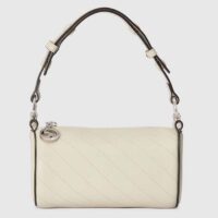 Gucci Women GG Blondie Mini Shoulder Bag Round Interlocking G White Leather (1)