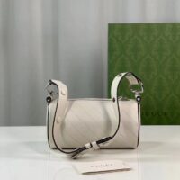 Gucci Women GG Blondie Mini Shoulder Bag Round Interlocking G White Leather (1)