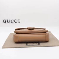 Gucci Women GG Marmont Matelassé Shoulder Bag Rose Pink Chevron Leather Double G (8)