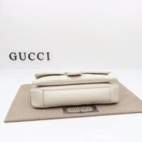 Gucci Women GG Marmont Matelassé Shoulder Bag White Chevron Leather Double G (10)