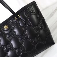 Gucci Women GG Matelassé Medium Tote Black GG Leather Double G (5)