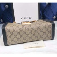 Gucci Women Padlock Small GG Shoulder Bag Beige Ebony GG Supreme Canvas Black Leather (1)