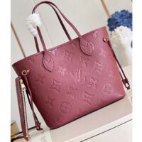 Louis Vuitton LV Unisex Neverfull MM Wine Red Monogram Empreinte Embossed Grained Cowhide Leather (3)