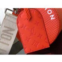 Louis Vuitton LV Unisex Soft Polochon MM Vermillion Red Epi XL Grained Cowhide Leather (11)