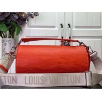 Louis Vuitton LV Unisex Soft Polochon MM Vermillion Red Epi XL Grained Cowhide Leather (11)