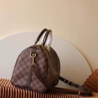 Louis Vuitton LV Unisex Speedy 30 Damier Ebene Coated Canvas Natural Cowhide Leather (11)