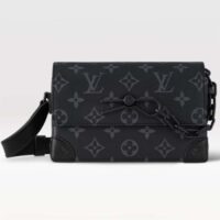 Louis Vuitton LV Unisex Steamer Wearable Wallet Black Monogram Eclipse Coated Canvas Cowhide Leather (13)