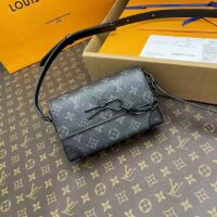 Louis Vuitton LV Unisex Steamer Wearable Wallet Black Monogram Eclipse Coated Canvas Cowhide Leather (13)