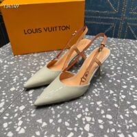 Louis Vuitton LV Women Blossom Slingback Pump Cream Patent Calf Leather Natural Cowhide (5)