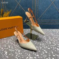 Louis Vuitton LV Women Blossom Slingback Pump Cream Patent Calf Leather Natural Cowhide (5)