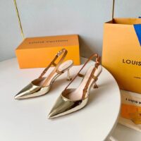 Louis Vuitton LV Women Blossom Slingback Pump Light Gold Metallic Calf Leather Cowhide (12)