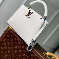 Louis Vuitton LV Women Capucines BB Handbag Snow White Taurillon Leather Cowhide Lining (4)