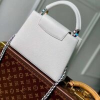 Louis Vuitton LV Women Capucines BB Handbag Snow White Taurillon Leather Cowhide Lining (4)