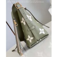 Louis Vuitton LV Women CarryAll PM Bag Light Khaki Cream Monogram Empreinte Embossed Grained Cowhide Leather (1)