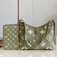 Louis Vuitton LV Women CarryAll PM Bag Light Khaki Cream Monogram Empreinte Embossed Grained Cowhide Leather (1)