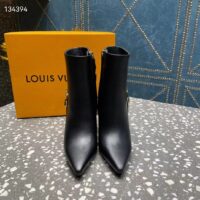 Louis Vuitton LV Women Sparkle Ankle Boot Black Lamb Leather Side Zip 9.5 CM Heel (6)