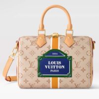 Louis Vuitton LV Women Speedy Bandoulière 25 Handbag Beige Ocher Monopaname Coated Canvas (2)