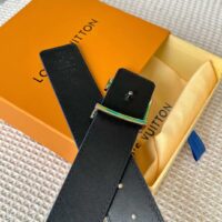 Louis Vuitton Unisex LV Initials 40 MM Reversible Belt Dark Blue Taurillon Calf Leather (6)