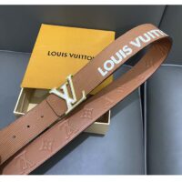 Louis Vuitton Unisex LV Initials 40 MM Reversible Belt Tan Brown Epi XL Cowhide Leather (11)