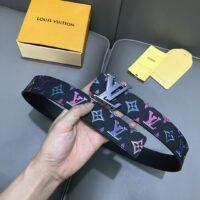 Louis Vuitton Unisex LV Light 40 MM Reversible Belt Monogram Spotlight Multi Black Calf Leather (4)