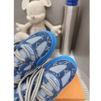 Louis Vuitton Unisex LV Skate Sneaker Blue Swarovski Crystals Monogram Denim Double Laces Rubber (13)