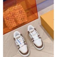 Louis Vuitton Unisex LV Trainer Sneaker Moka Brown Nubuck Grained Calf Leather Rubber Initials (8)