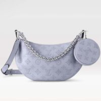 Louis Vuitton Women LV Baia PM Light Lilac Perforated Mahina Calfskin Round Coin Purse (5)