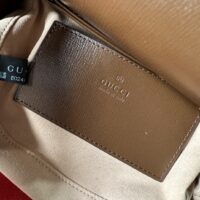 Gucci GG Women Gucci Horsebit 1955 Mini Rounded Bag Beige Ebony GG Supreme Canvas (2)