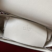 Gucci GG Women Gucci Horsebit 1955 Mini Rounded Bag White Leather Cotton Linen Lining (1)