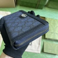 Gucci Unisex Ophidia GG Zip Around Wallet Blue Dark Blue GG Supreme Canvas (1)