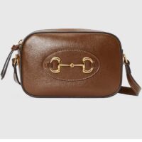 Gucci Women Gucci Horsebit 1955 Small Shoulder Bag Brown Leather Zip Closure (10)