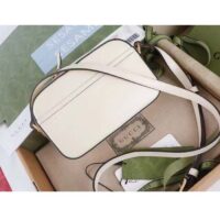 Gucci Women Gucci Horsebit 1955 Small Shoulder Bag White Leather Zip Closure (5)