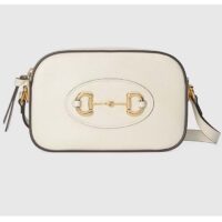 Gucci Women Gucci Horsebit 1955 Small Shoulder Bag White Leather Zip Closure (5)