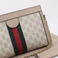 Gucci Women Ophidia GG Small Shoulder Bag Beige White GG Supreme Canvas Double G (2)