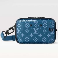 Louis Vuitton LV Unisex Nano Alpha Atlantic Blue Monogram Coated Canvas Cowhide Leather (2)