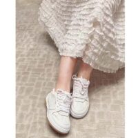 Dior Unisex CD Dior One Sneaker White Nude Dior Oblique Perforated Calfskin (9)