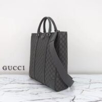 Gucci GG Unisex Ophidia Medium Tote Bag Grey Black GG Supreme Tender Canvas (5)