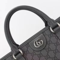 Gucci GG Unisex Ophidia Medium Tote Bag Grey Black GG Supreme Tender Canvas (5)