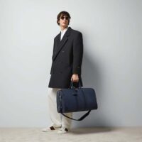 Gucci Unisex GG Savoy Small Duffle Bag Blue Black GG Supreme Canvas (10)