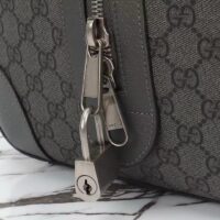 Gucci Unisex GG Savoy Small Duffle Bag Grey Black GG Supreme Canvas (11)