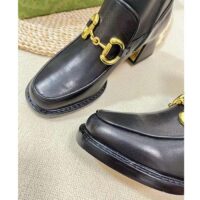 Gucci Women GG Boot Horsebit Black Smooth Leather Stretch Leather Mid 5.3 CM Heel (6)