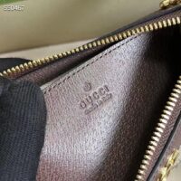 Gucci Women Ophidia Small Handbag Beige Ebony GG Supreme Canvas Double G Zip Closure (8)